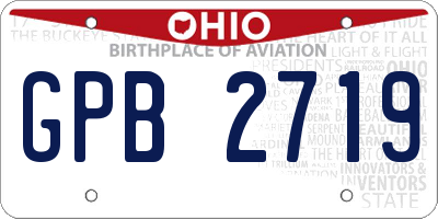 OH license plate GPB2719