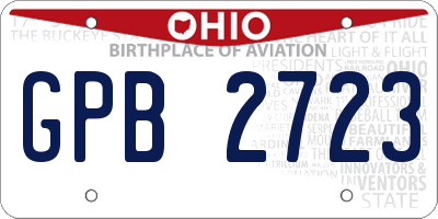OH license plate GPB2723