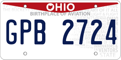 OH license plate GPB2724