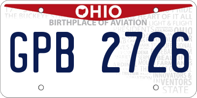 OH license plate GPB2726