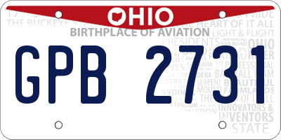 OH license plate GPB2731