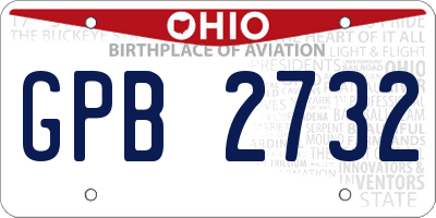 OH license plate GPB2732