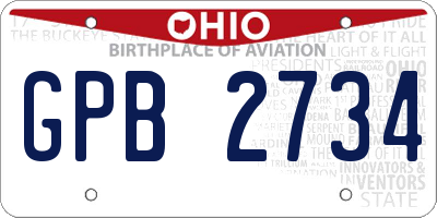OH license plate GPB2734