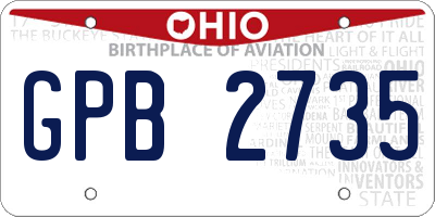 OH license plate GPB2735