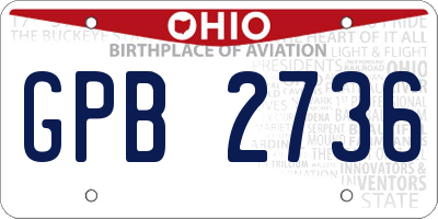 OH license plate GPB2736