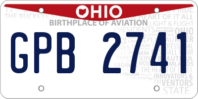 OH license plate GPB2741