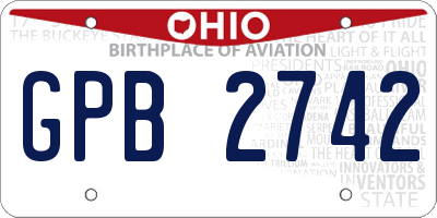 OH license plate GPB2742