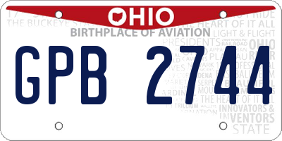 OH license plate GPB2744