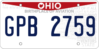 OH license plate GPB2759