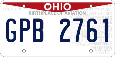 OH license plate GPB2761