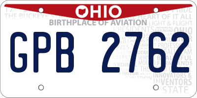 OH license plate GPB2762