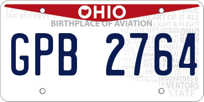 OH license plate GPB2764