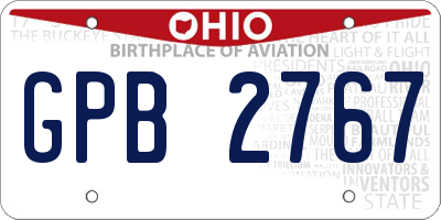 OH license plate GPB2767