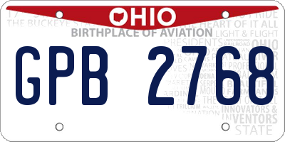 OH license plate GPB2768