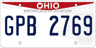 OH license plate GPB2769