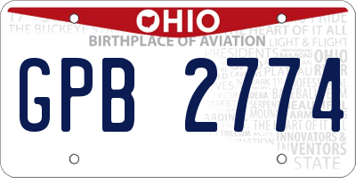 OH license plate GPB2774