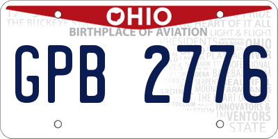 OH license plate GPB2776