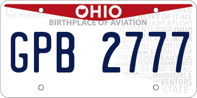 OH license plate GPB2777