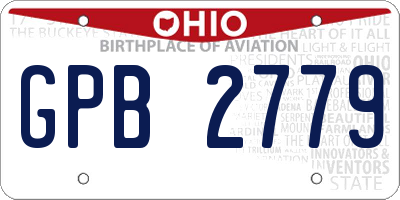 OH license plate GPB2779