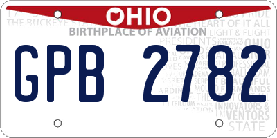 OH license plate GPB2782