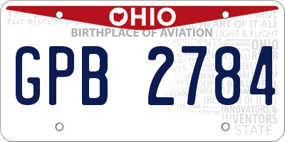 OH license plate GPB2784