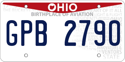 OH license plate GPB2790