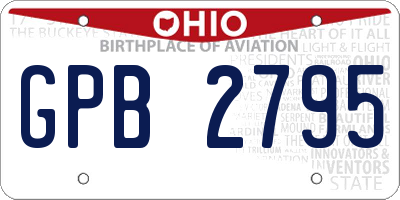 OH license plate GPB2795