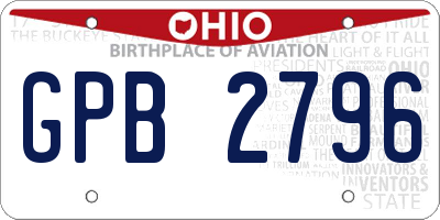 OH license plate GPB2796