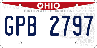 OH license plate GPB2797