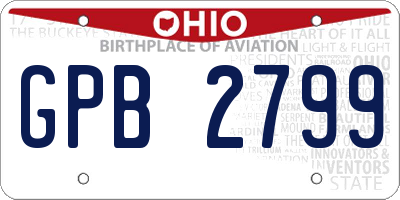 OH license plate GPB2799