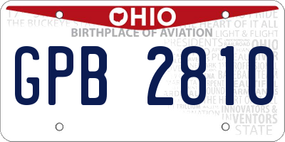 OH license plate GPB2810