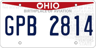 OH license plate GPB2814