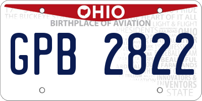 OH license plate GPB2822