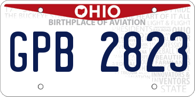 OH license plate GPB2823