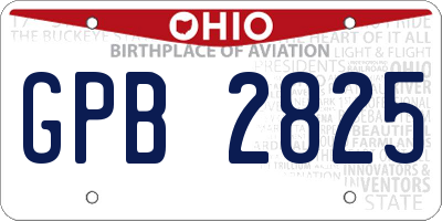 OH license plate GPB2825