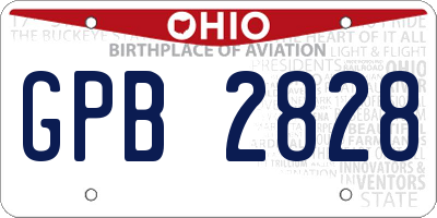 OH license plate GPB2828