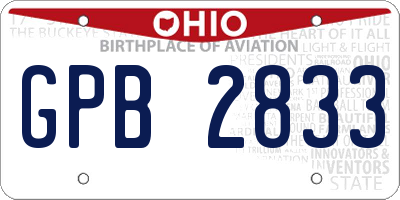 OH license plate GPB2833