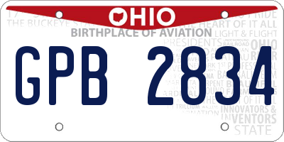 OH license plate GPB2834