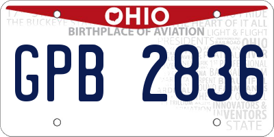 OH license plate GPB2836
