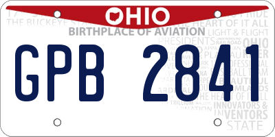 OH license plate GPB2841