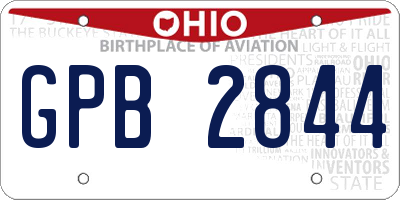 OH license plate GPB2844