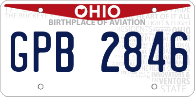 OH license plate GPB2846