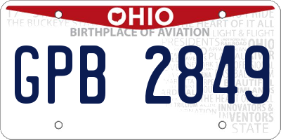 OH license plate GPB2849