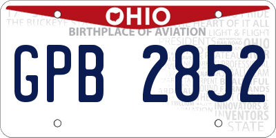 OH license plate GPB2852