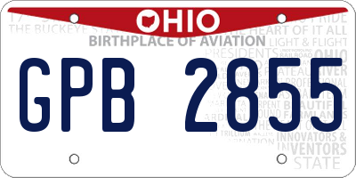 OH license plate GPB2855
