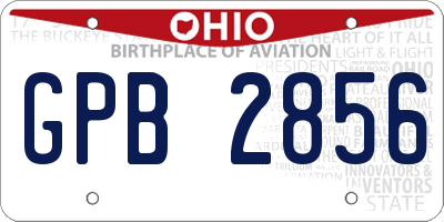 OH license plate GPB2856