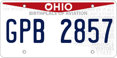 OH license plate GPB2857