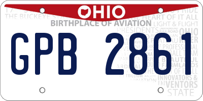 OH license plate GPB2861