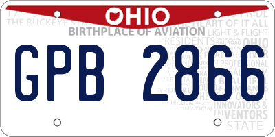 OH license plate GPB2866