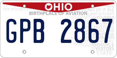OH license plate GPB2867